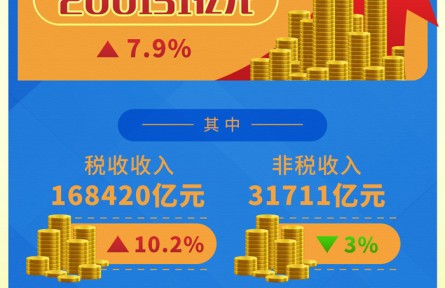 前11個月全國一般公共預(yù)算收入同比增長7.9%